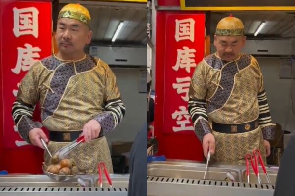 ▲武漢臭豆腐老闆葉先生撞臉陳建斌。（圖／翻攝自微博）