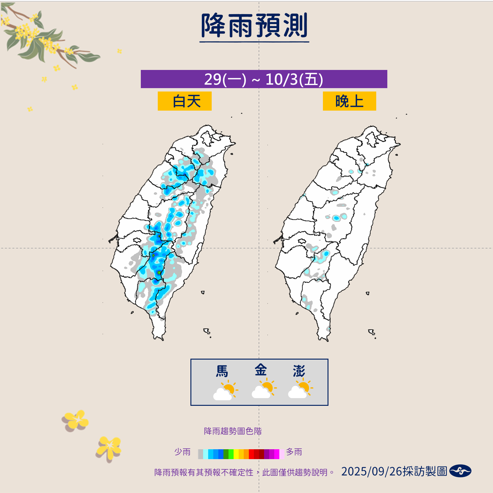 ▲▼天氣趨勢。（圖／氣象署提供）