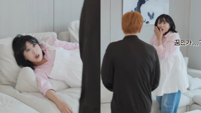 網紅即將臨盆!老公找來「EXO本命」家裡探望 孕婦沙發上跳起來