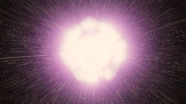 哈伯太空望遠鏡與錢德拉X光天文台觀測到的NGC 6099星系，放大影像顯示中等質量黑洞候選者HLX-1所發出的X光。（圖片來源：美國太空總署NASA）