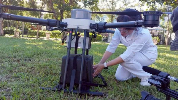 ▲▼衛福部無人機送藥結合視訊醫療投入災區救援。（圖／衛福部提供）