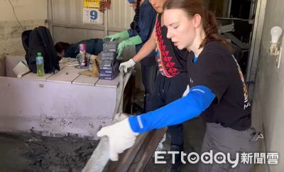 「花蓮就是家一定要幫忙」烏克蘭網紅變鏟子超人 衝製麵行搬淤泥