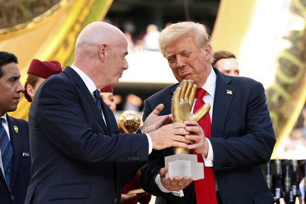 ▲FIFA主席因凡提諾（Gianni Infantino）與美國總統川普（Donald Trump）。（圖／路透）