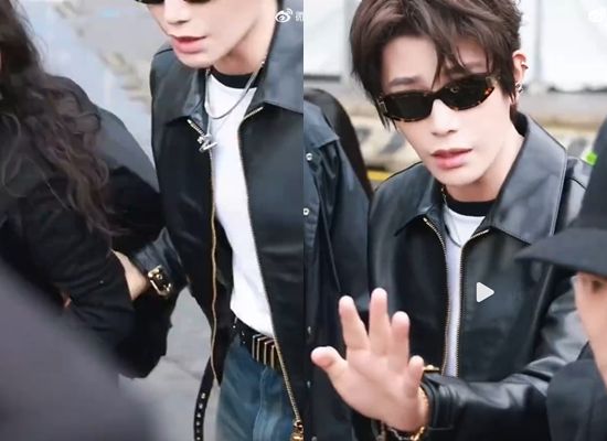 ▲丁禹兮救粉絲。（圖／翻攝自微博）