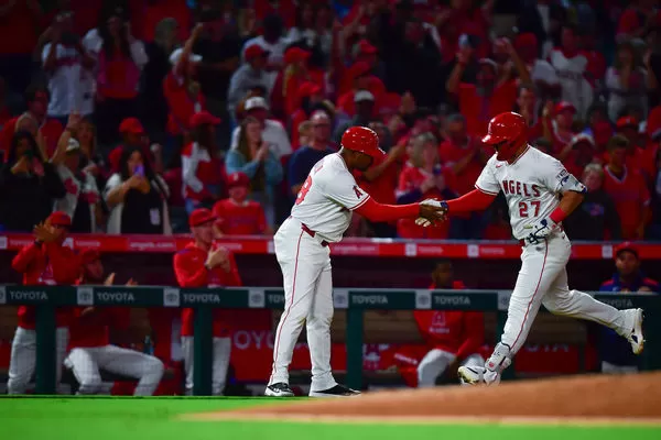 ▲楚奧特（Mike Trout）今天上演單場雙響砲。（圖／路透）