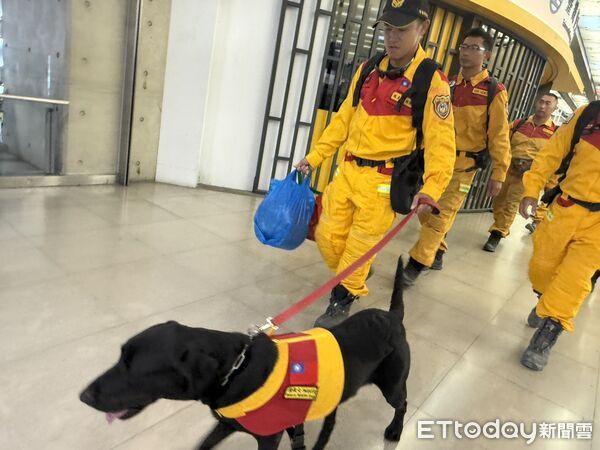 ▲深夜英雄歸來！台中特搜隊步出車站,「如雷掌聲+尖叫」響徹大廳 畫面暖哭。（圖／台中市消防局提供）