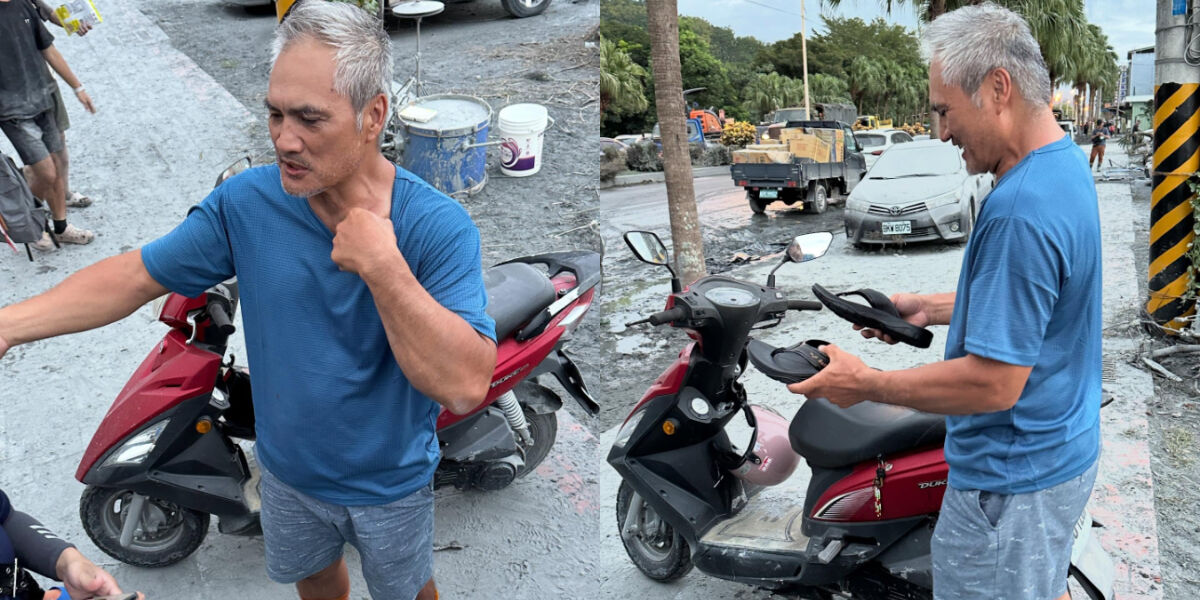 ▲▼剩下一個拖鞋的男人。（圖／kkris.92提供，請勿隨意翻拍，以免侵權。）