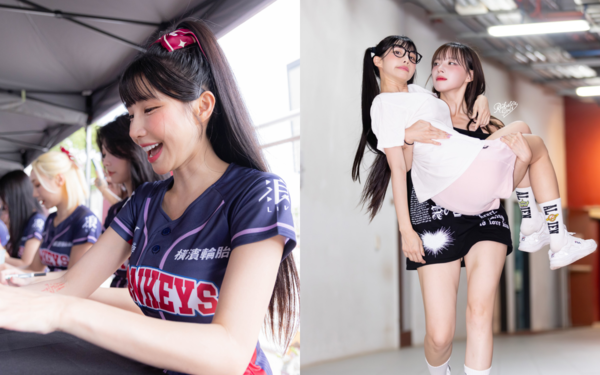 ▲▼樂天女孩在休息室幫壽星筠熹、若潼慶生。（圖／樂天桃猿提供）