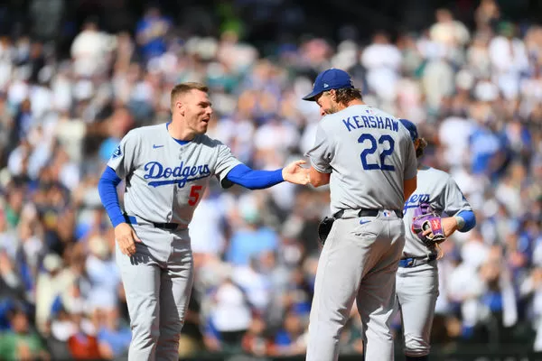 ▲傳奇落幕！克蕭例行賽最後登板　弗里曼換投全場致敬。（圖／路透，下同）