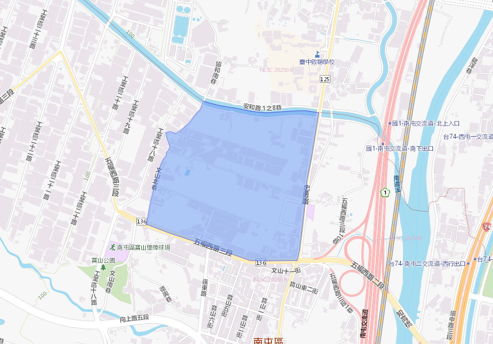 ▲▼台中市文山北巷以東、南邊溪以南、忠勇路以西、五權西路三段以北等一帶。（圖／台灣自來水公司）