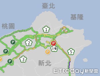 國5車流「紫爆」湧收假潮　時速16公里恐塞到深夜