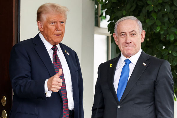 ▲▼美國總統川普與以色列總理納坦雅胡（Benjamin Netanyahu）在白宮會面。（圖／路透）