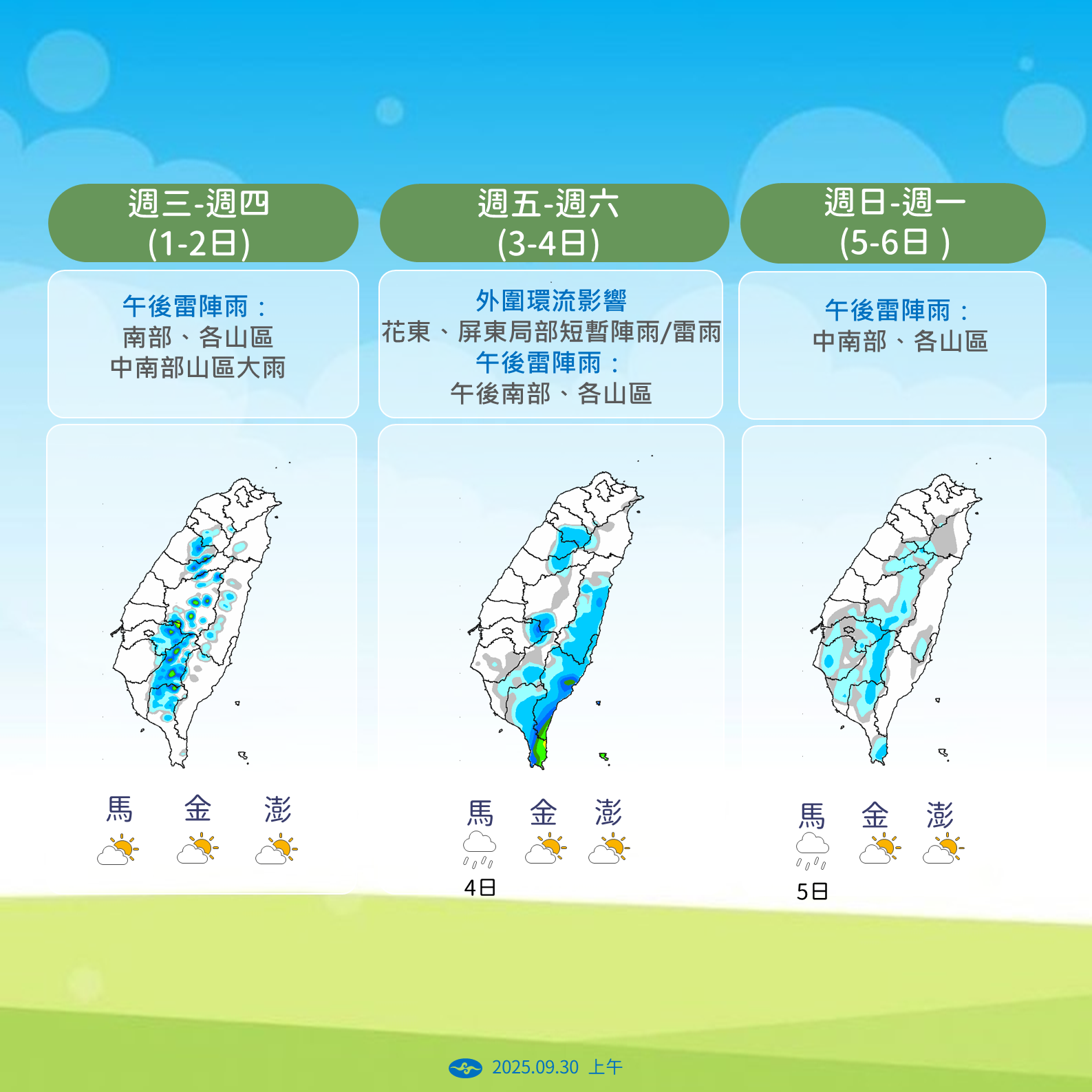 ▲▼未來一周天氣。（圖／氣象署提供）