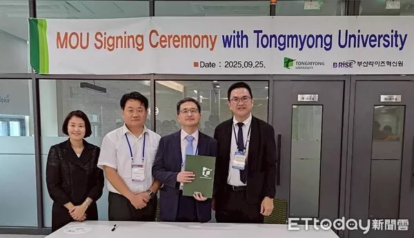 ▲暨大與釜山的東明大學簽訂合作備忘錄，探索未來師生交流、短期韓語營隊、跨文化課程共構與聯合研究可能性。（圖／國立暨南國際大學提供，下同）