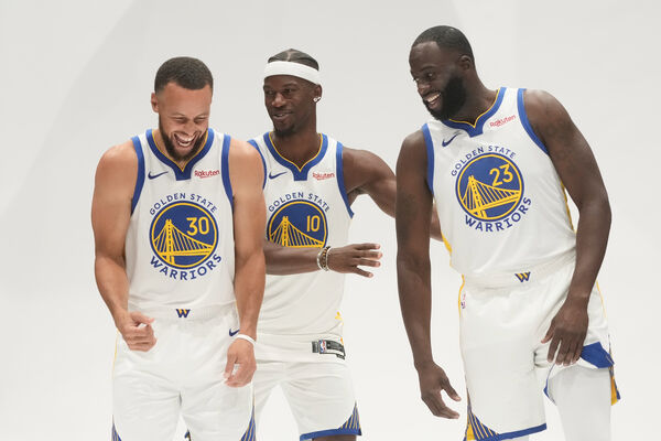 ▲▼NBA媒體日，勇士柯瑞、格林、巴特勒 。（圖／達志影像／美聯社）