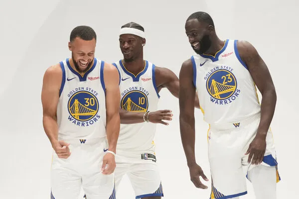 ▲▼NBA媒體日，勇士柯瑞、格林、巴特勒 。（圖／達志影像／美聯社）