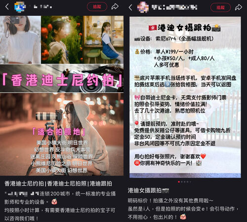 ▲▼許多香港迪士尼陪拍難以判別是否合法。（圖／翻攝小紅書）