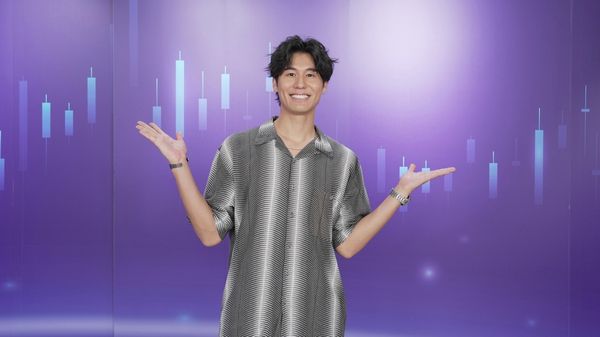 ▲風田、(左起)主持人趙慶翔、財經顧問黃韋欽Wallace。（圖／TVBS）