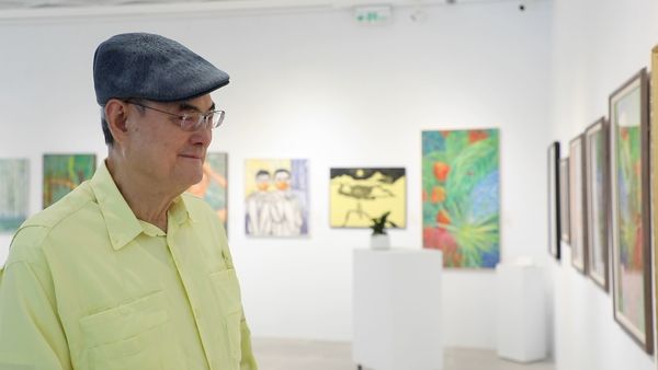 ▲「大金先生」蘇一仲首次舉辦個人創作展。（圖／記者劉亮亨攝）