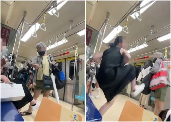 ▲▼台北捷運年輕人與老婦衝突，北市捷運警察要辦了。（圖／翻攝自Threads＠queen7_910）