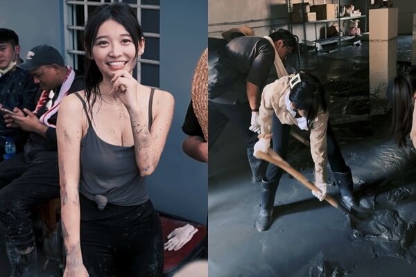 ▲▼讓傅崐萁下場鏟土的志工群，是祈錦玥與身邊的親友。（圖／翻攝IG／祈錦玥）