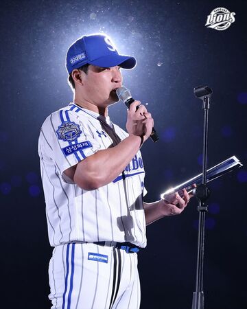 ▲▼吳昇桓引退儀式。（圖／三星獅臉書粉絲團）