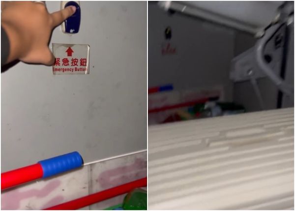 ▲▼拿行李慘遭關艙！女乘客受困965公車底　緊急鈕失效。（圖／網友amora___1214提供，請勿隨意翻拍，以免侵權。）