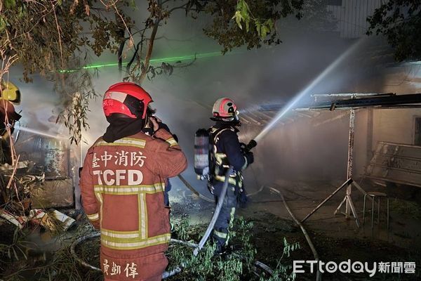 ▲▼             台中市神岡區一處三合院火警，叔姪驚險逃生。（圖／記者鄧木卿翻攝）