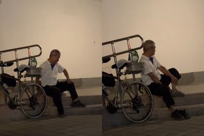 8旬勇伯騎腳踏車「彰化衝花蓮」!鏟完泥婉拒志工床墊:睡紙板就好