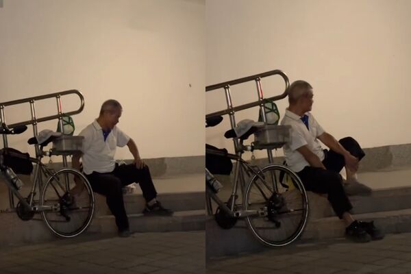 ▲▼彰化阿伯獨自騎乘腳踏車，前往花蓮光復救災。（圖／翻Threads／tibi_156）