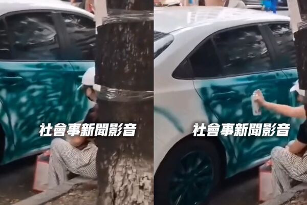 ▲▼ 太狠了！姊弟戀破局釀姊姊們的戰爭　高雄女開戰噴花情敵白車。（圖／翻攝社會事新聞影音）