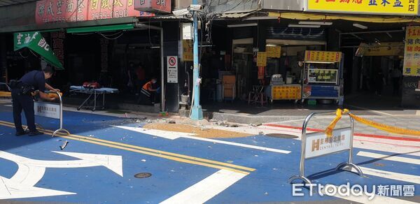 ▲▼北市民宅外牆掉落，一名男子遭砸傷送醫救治。(圖／記者邱中岳翻攝）