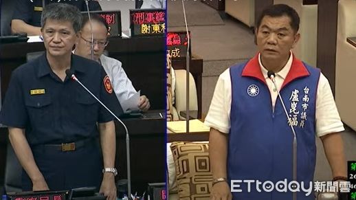 ▲台南市議會藍軍質詢警察局，追問毒駕快篩劑遲未下放分局。（記者林東良翻攝，下同）