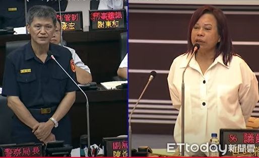 ▲台南市議會藍軍質詢警察局，追問毒駕快篩劑遲未下放分局。（記者林東良翻攝，下同）