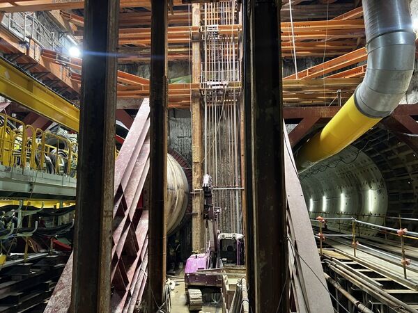 ▲桃園捷運綠線八德介壽路第5台潛盾機發進