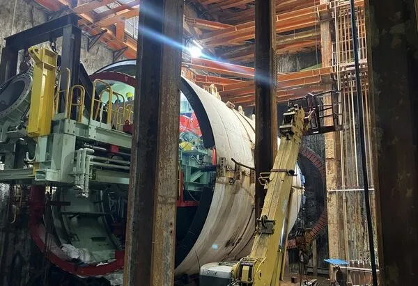 ▲桃園捷運綠線八德介壽路第5台潛盾機發進