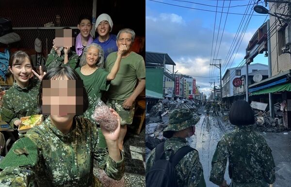▲▼女兵利用休假時間，到花蓮當「鏟子超人」。（圖／翻攝靠北長官2020）