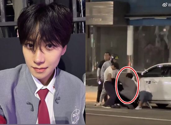 ▲韓男團偶像孫亨裕大街「鎖喉壓制」打人醉漢。（圖／翻攝自孫亨裕IG）