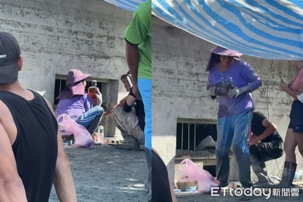 ▲▼受災戶阿嬤清淤挖出珍藏美酒，開心到唱歌跳舞。（圖／Threads網友yujiang_0724授權提供，請勿隨意翻拍以免侵權）