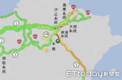 國5南下車流時速僅36公里 下午國道15路段易壅塞