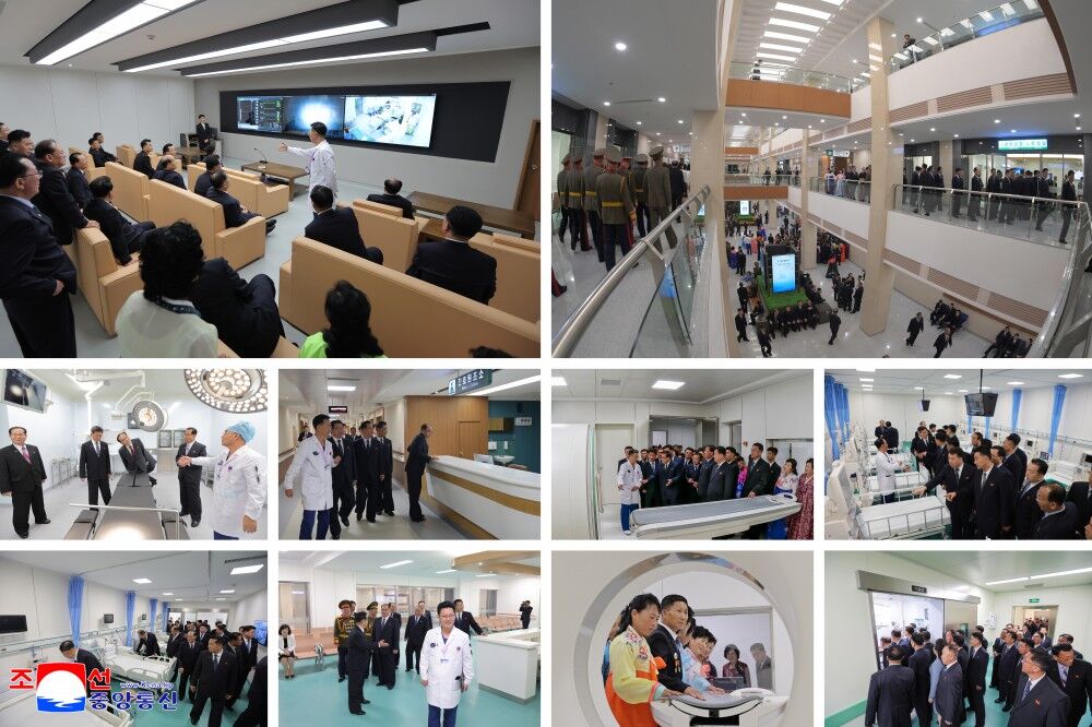 ▲▼金正恩6日前往平壤綜合醫院出席竣工典禮,並且發表演說。(圖/翻攝自朝中社)