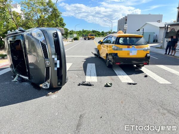 ▲台東市新站路口車輛碰撞。（圖／記者楊晨東翻攝）