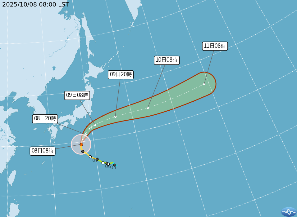 ▲▼哈隆最新路徑預測。（圖／氣象署提供）