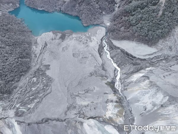 ▲花蓮馬太鞍溪堰塞湖現況。（圖／林業及自然保育署花蓮分署提供，下同）