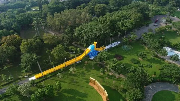 ▲▼台南山上花園水道博物館打造百米滑水道。（圖／台南山上花園水道博物館提供）