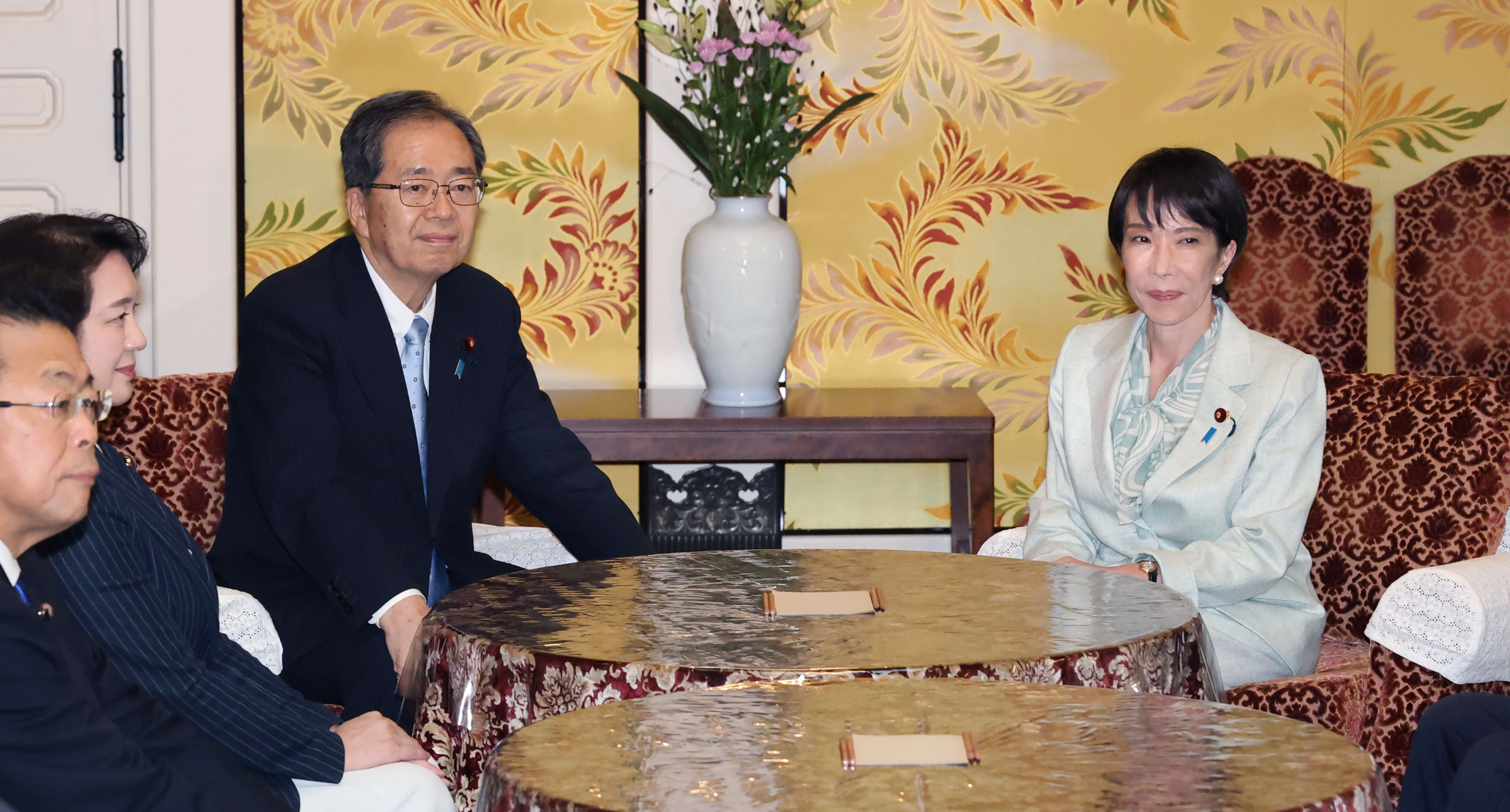 ▲▼自民黨總裁高市早苗7日與公明黨黨代表齊藤鐵夫進行會談。（圖／達志影像／美聯社）