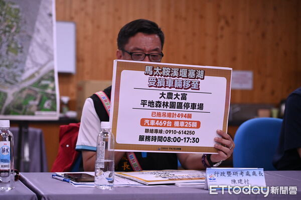 ▲行政暨研考處長陳建村在會中宣布，自10月7日起開放災區短期安置旅宿申請。（圖／花蓮縣政府提供，下同）