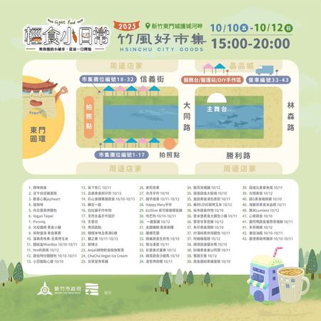 ▲第四週「輕食小日常」將於10月10日至12日，每日15時至20時在竹市護城河畔登場。（圖／新竹市政府提供）