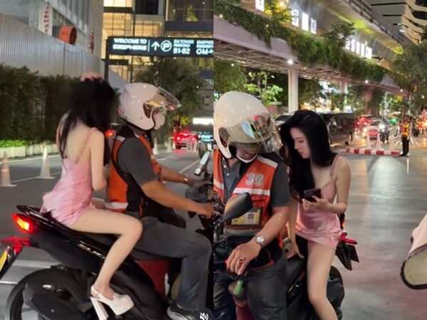 ▲▼超美女星「粉色睡衣」現身機車後座　20秒影片吸百萬讚。（圖／翻攝janistarr IG）
