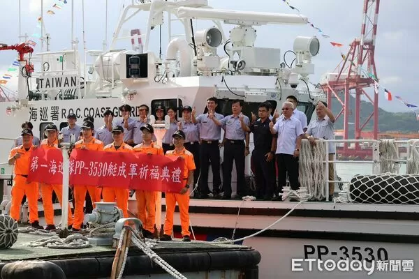 ▲基隆海巡35噸級巡防艇成軍。（圖／記者郭世賢翻攝）